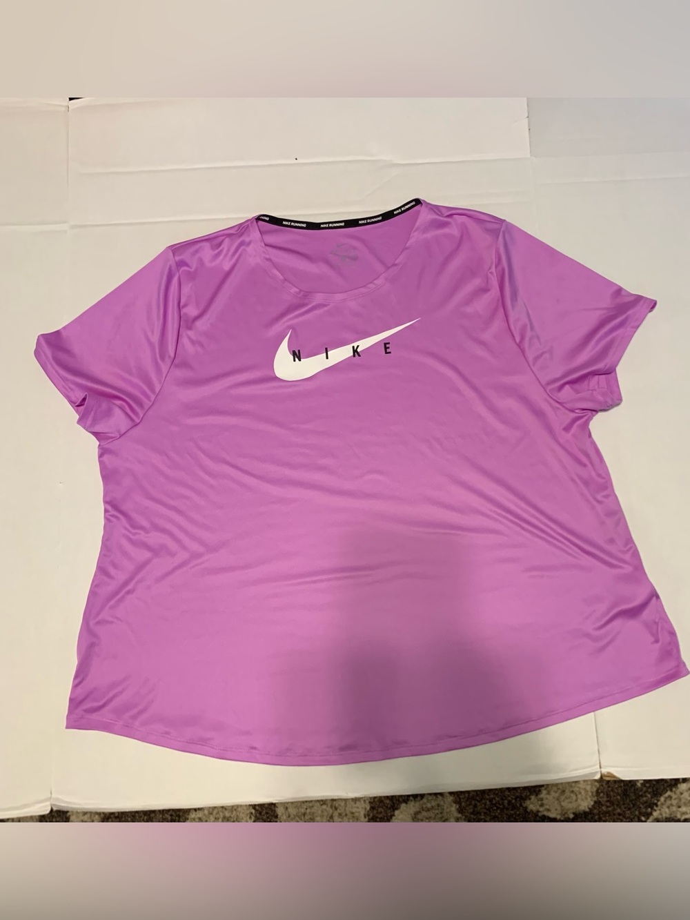 Women's Lilac Purple Nike Dri-Fit Running Logo Tee Shirt Plus Size 1X